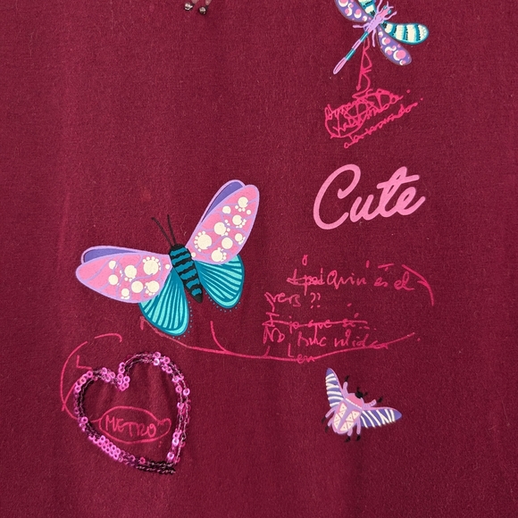 DESIGUAL Girls' Burgundy Long Sleeve Dress - Picture 5 of 7